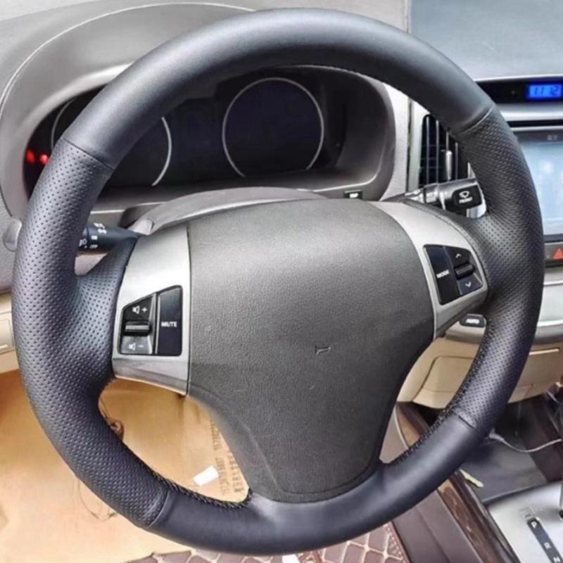 Ручная прошивка Черная Микрофибра Кожа Руль Автомобиля Чехол Для Hyundai Elantra Celesta 2008 2009 2010 2011-2016 Black Thread