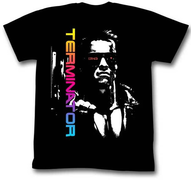 The Terminator 80 s Movie In Neon Colors 45 Longslide Laser Sight Men s T Shirt M