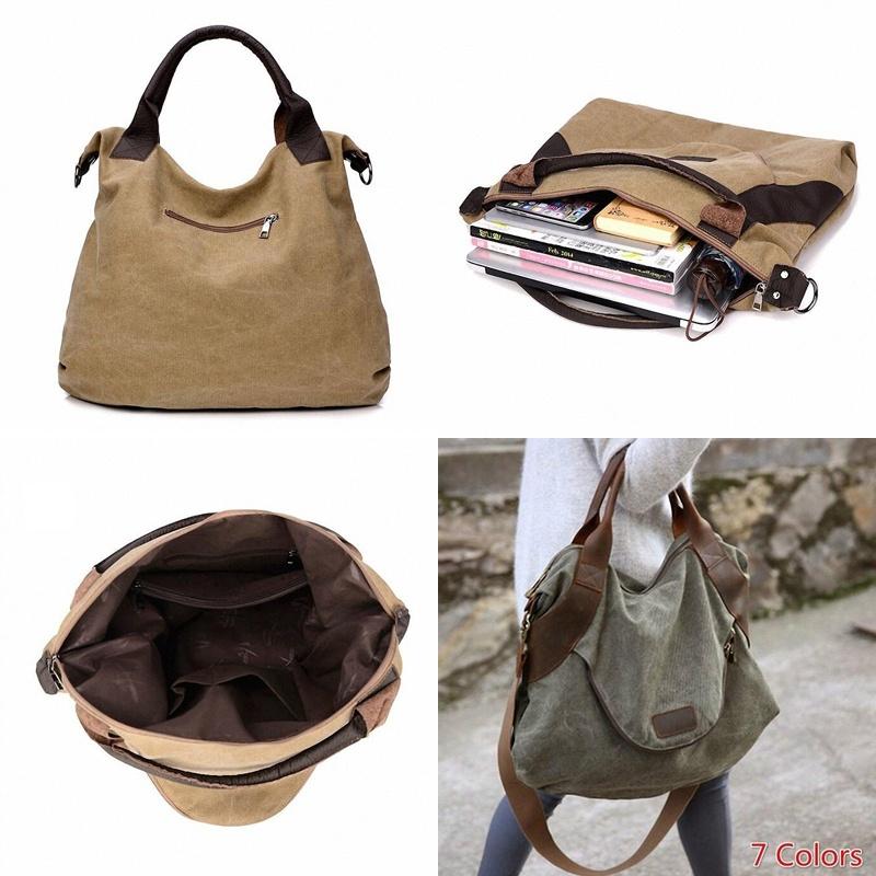 Premium Quality Large Pocket Casual Women's Shoulder Cross Body Handbag With Canvas Leather Material