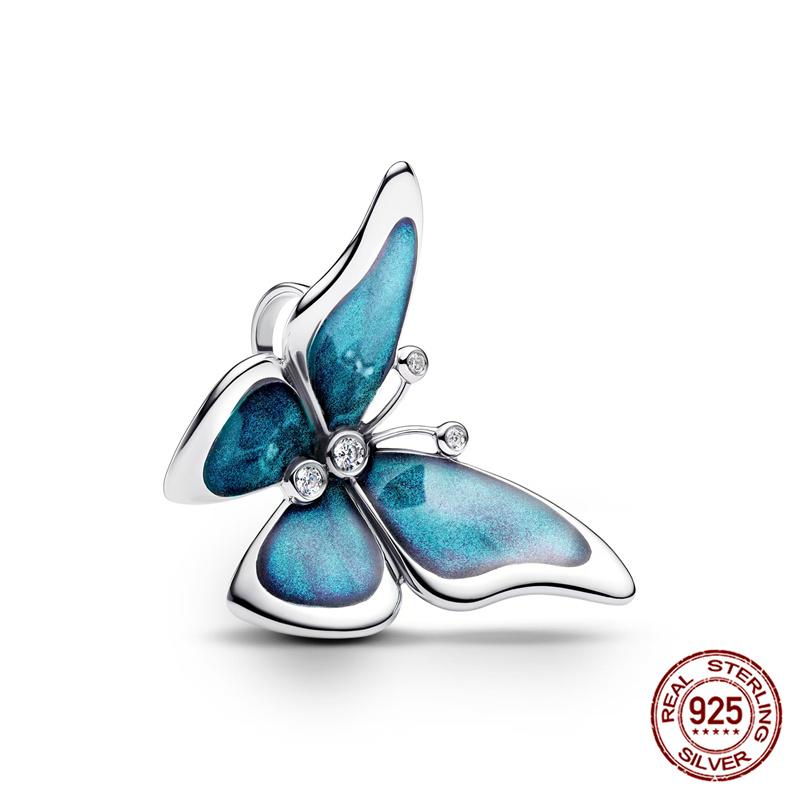 

Charms Copper Flower And Butterfly Charms Beads Fits 3Mm Original Bracelet Necklace Women Diy Fine Jewelry Gift