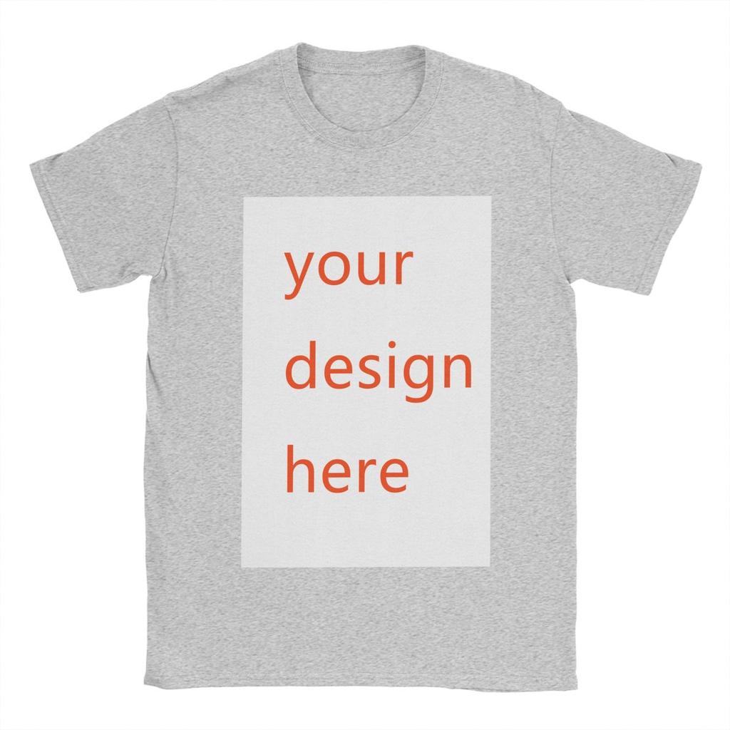 DIY YOUR LOGO Customized Your OWN Design T Shirts Men 100% Cotton Double Print T-Shirts Round Collar Tee Shirt New Clothes