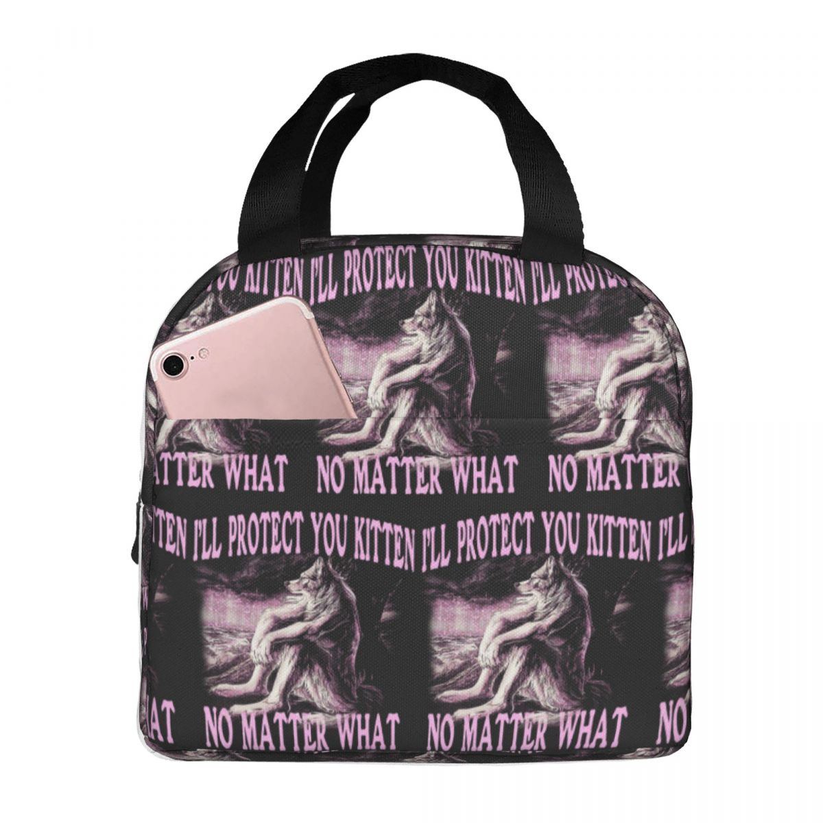 Wolf Ripping Alpha Wolf Werewolf Insulated Lunch Bag for Kids School Cooler Thermal Food Box Tote Portable Lunch Boxes Container One Size