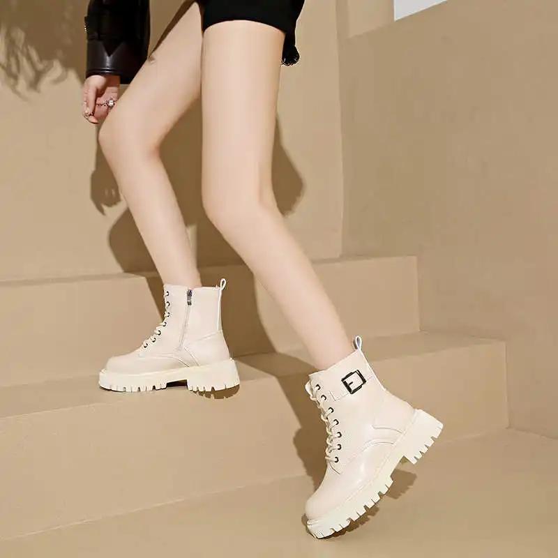 Fashion Platforme Slip Resistant Woman's Ankle Boots Black Red High Sneakers Shoes Goods For Tourism Sports Fashionable Particular