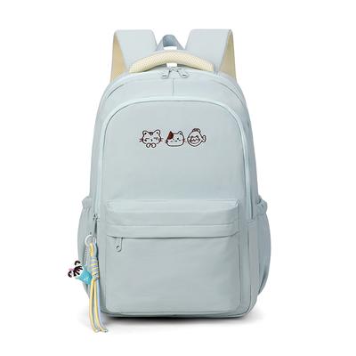 Cartoon-Stickerei College-Student Schulranzen Rucksack mit großem Fassungsvermögen