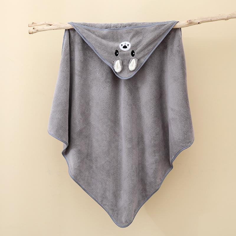 Newborn Coral Fleece Hooded Swaddle & Quick-Dry Bath Towel