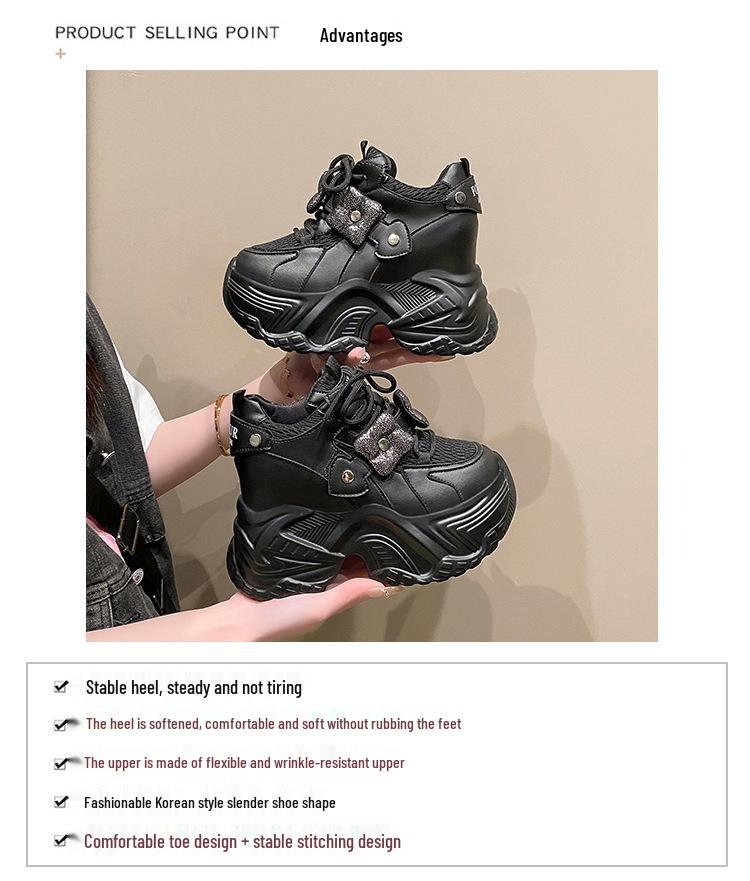 2025 Women's Thick-Soled Height-Enhancing Casual Sneakers – Spring/Autumn Fashion