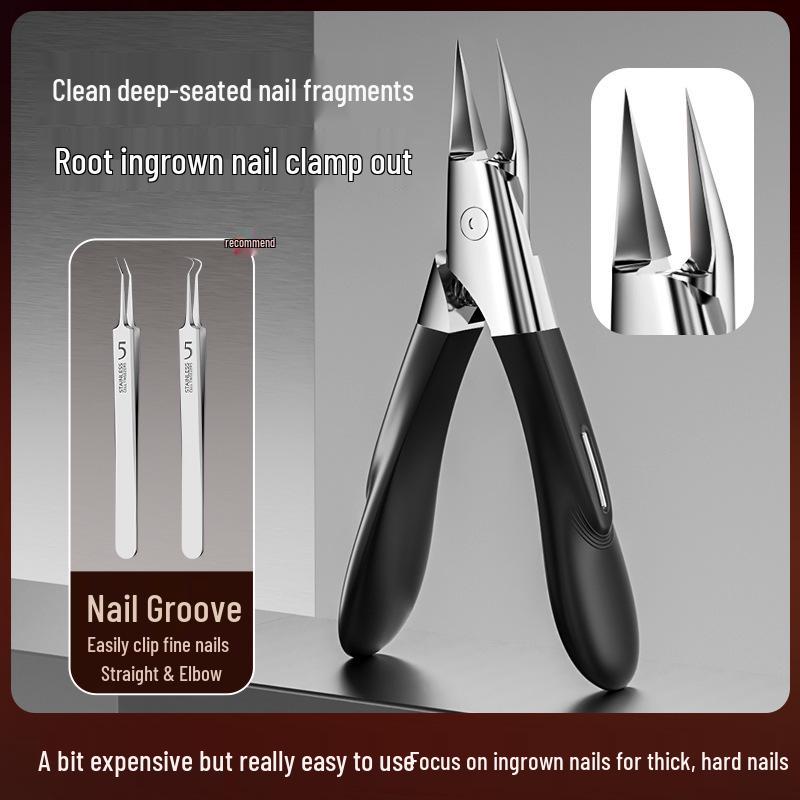 Multi-Functional Angled Stainless Steel Ingrown Nail Pliers for Thick Toenails