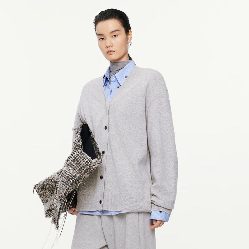 JNBY Women's 2024 Autumn V-Neck 100% Wool H-Type Cardigan