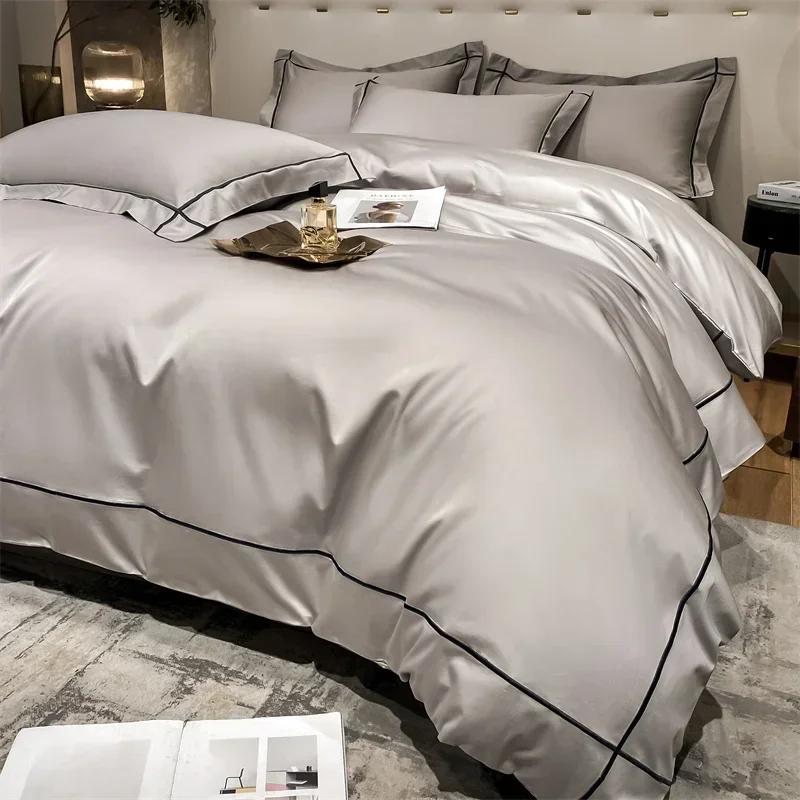 White Egyptian Cotton Bedding Sets Queen King Size Embroidery Duvet Cover Flat/Fitted Sheet Bed Linen Hotel Style Home Textiles