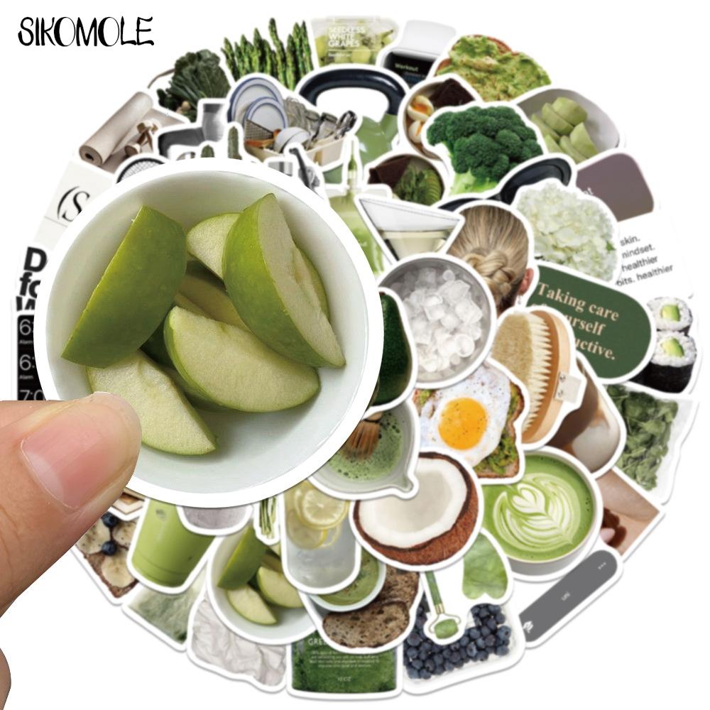 10 30 60Pcs Fresh Olive Green Ins Style Stickers Aesthetic Decals Toy Guitar Bicycle Laptop Luggage Car Graffiti Kids Sticker
