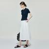 Women's Slim Fit Knitted Polo T-Shirt with Tencel Blend