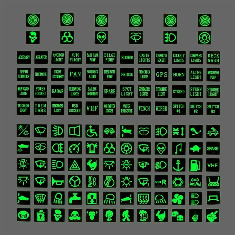 Auto Leuchtende Aufkleber Multifunktions-Tastenaufkleber Schalter Beschriftungsaufkleber