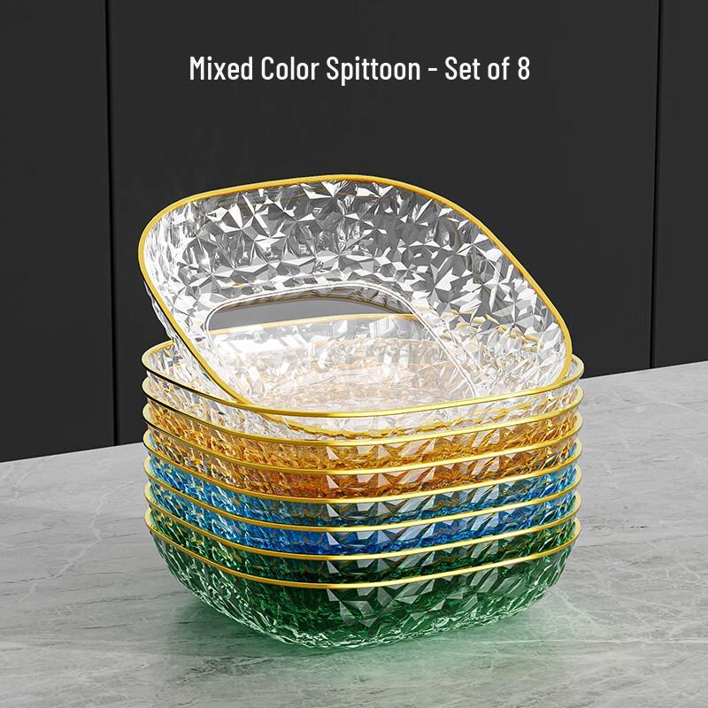 KANGMO Chinese Style Snack & Waste Dishes (8-Pack, Mixed Colors)