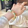 Natural Yellow Phantom Quartz & Xiuyu Jade Beaded Bracelet with Citrine & White Crystal - Light Luxury Design