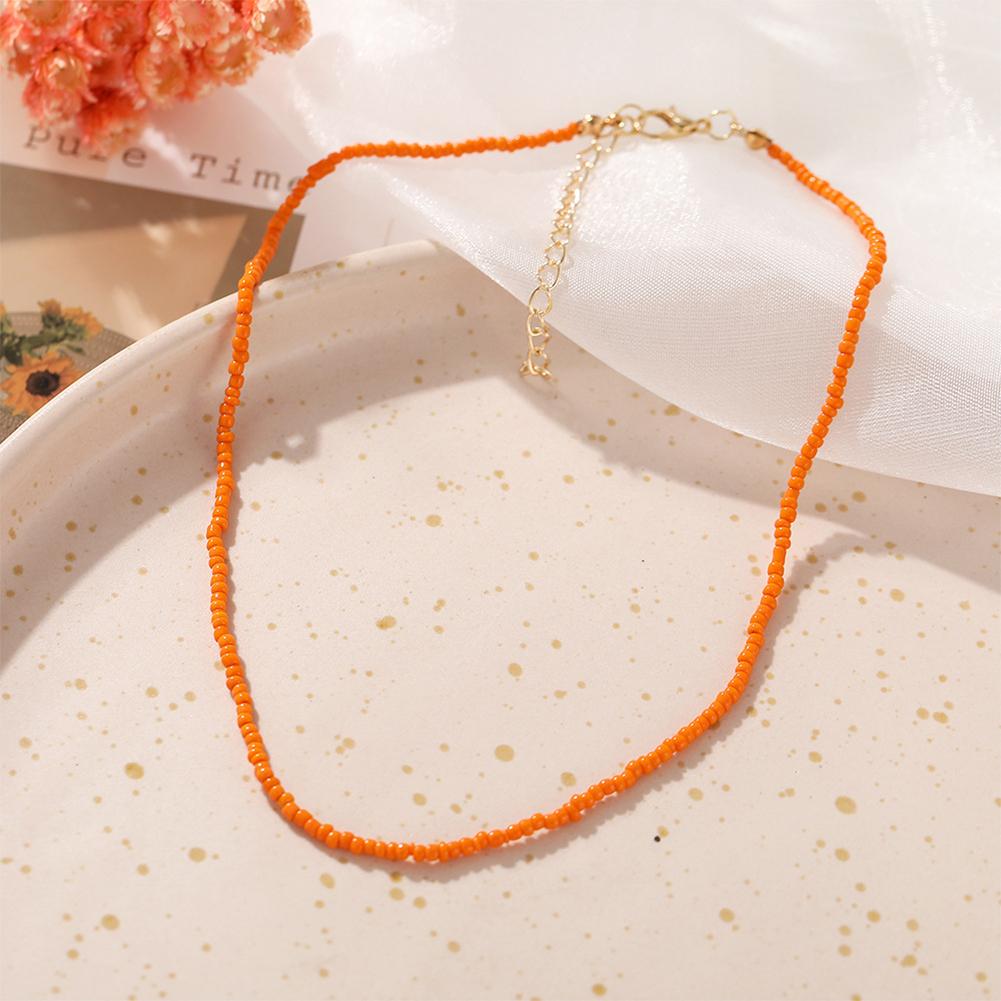 Fashion Creative Colorful Rice Bead Necklace Bohemian Clavicle Choker Beaded Necklace Jewelry Gifts for Women