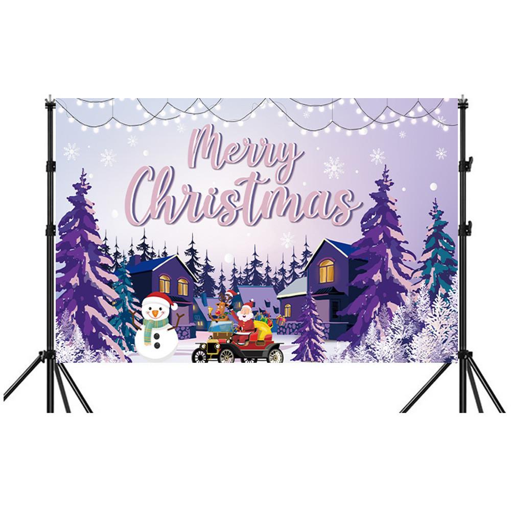 Christmas Background Banner Polyester Festival Party Decor For Holiday Event