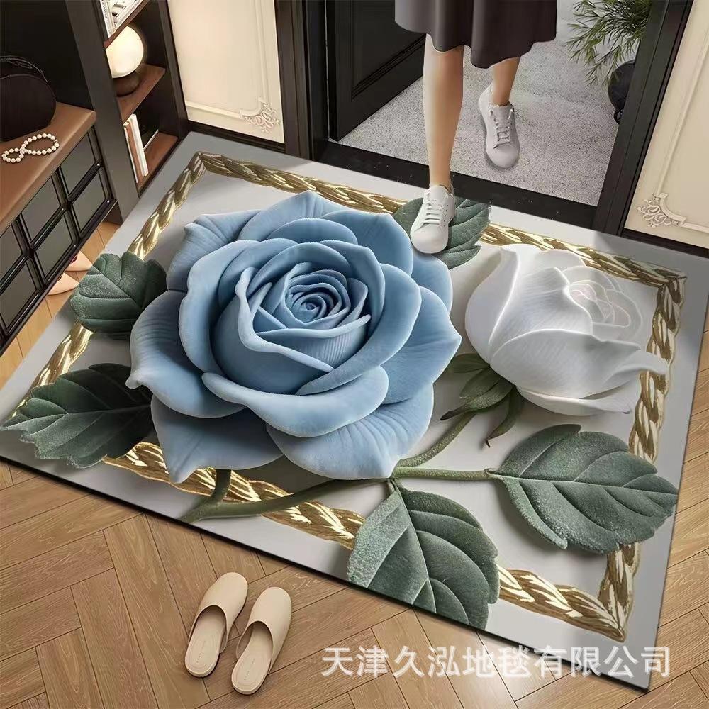 3D Blumen Teppich Eingangstür Bodenmatte Schlafzimmer Badezimmer Rutschfeste Fußmatte