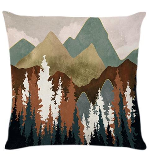 Mountain Series Printed Pattern Home Decor Pillowcase Bedroom Living Room Sofa Decoration Polyester Cushion Cover With Zipper