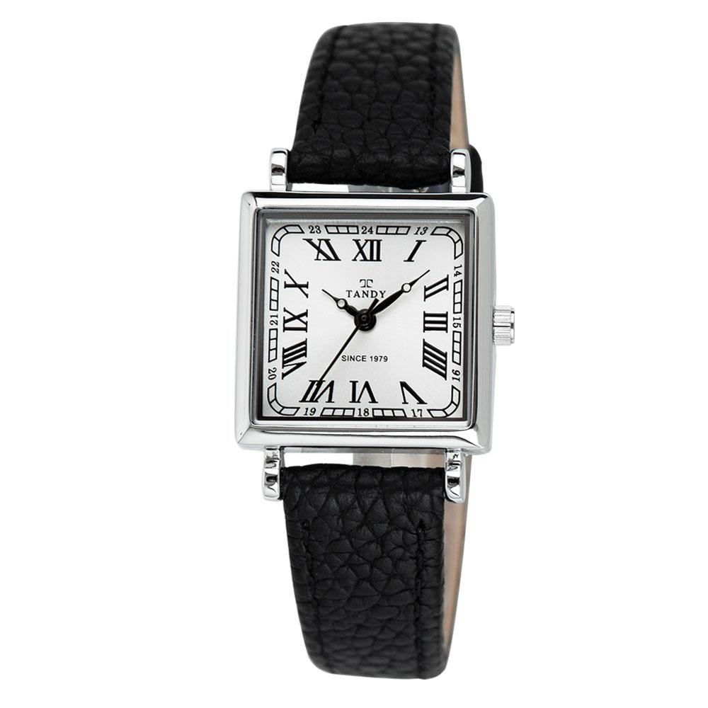 Taendi Luxury Women'S Square Leather Watch T-1903 Black