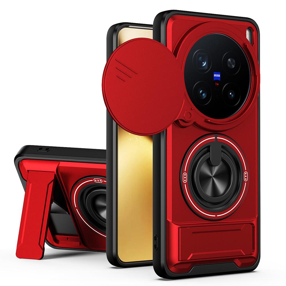 KEYSION Custodia Magnetica per Telefono per VIVO X200 Pro 5G Protezione Fotocamera a Scorrimento Supporto Verticale Anello a 360° Cover Antiurto per VIVO X200