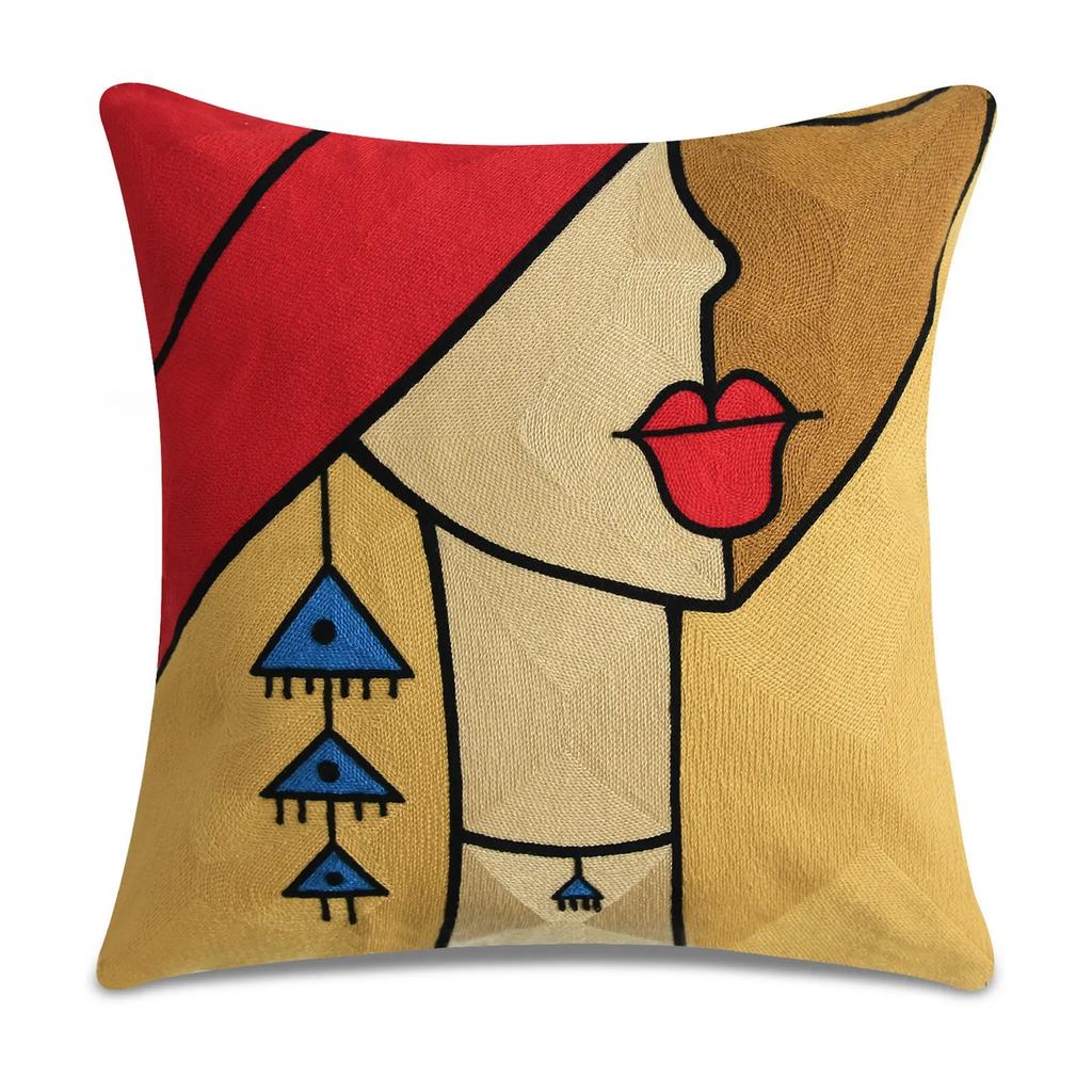 Printed Polyester Picasso Graffiti Art Painting Cushion Cover Cushion Home Decoration Party Car Bedding Sofa