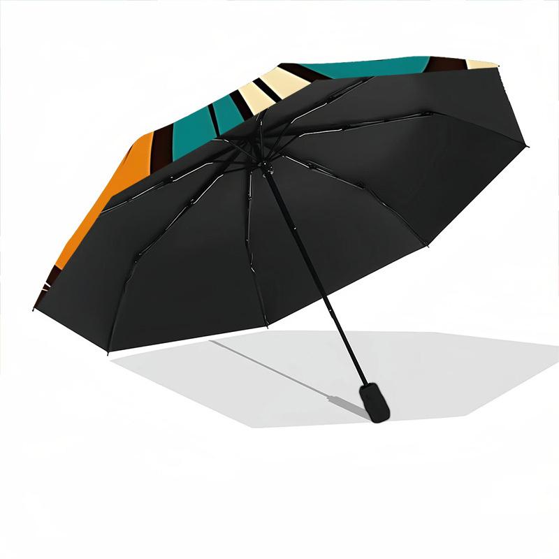 1pc Symmetry Floral Pattern Automatic Folding Umbrella - Design, Durable Iron Frame for Travel, Outdoor, Beach Fashion Accessory a0920038