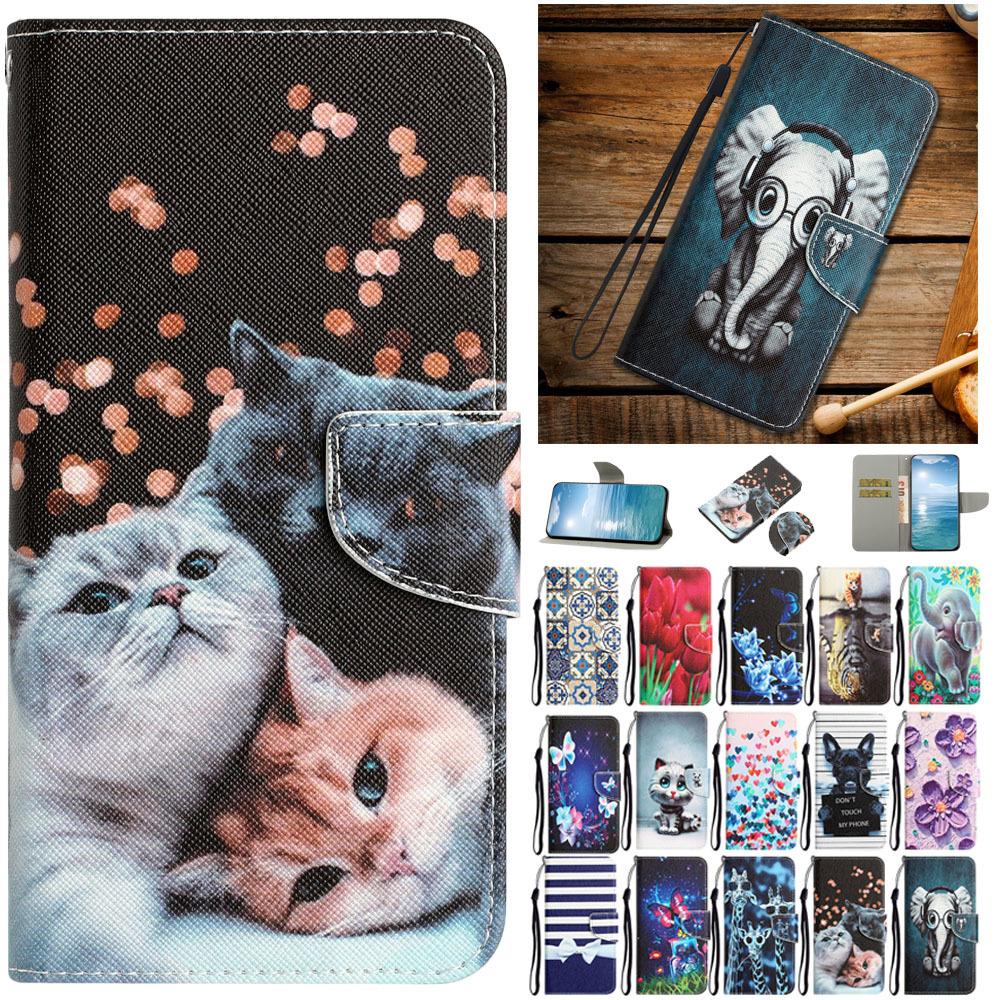 

Кожаный флип-чехол с подставкой для Redmi Note 11 11s 7 8 8t Poco X3 Nfc X4 ​​M3 M4 Pro 5g F3, чехол для телефонной книги с цветочным рисунком животных