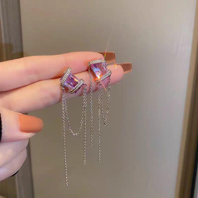 

Изысканные летние серьги-цветы из фиолетового хрусталя: Трендовые, в форме сердца, универсальные серьги-пусеты