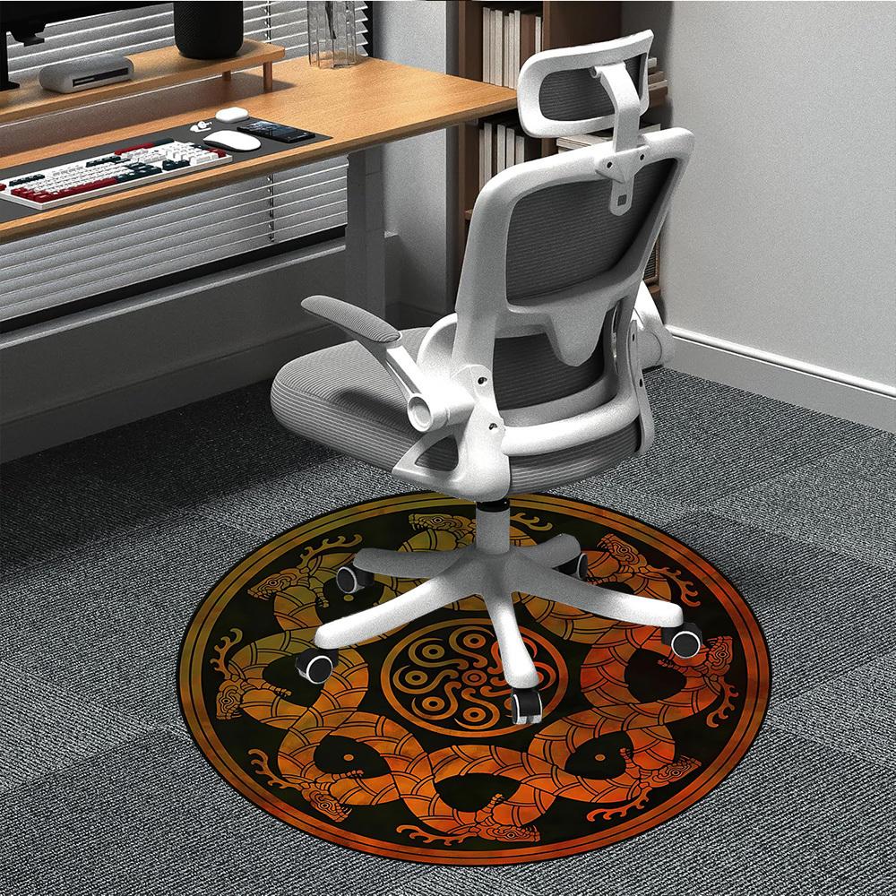 1pc Serpent Mandala Office Round Area Rug, Under Office Chairs Bedroom Living Room Home Decor, Room Deco, Available in Various Sizes