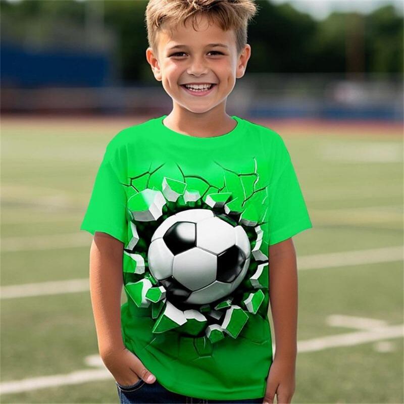 Kids Adult Football Pattern 3D Printed T-shirt Summer Women's and Men's Casual Outdoor Girl and Boy Short Sleeve Tees Top Clothing