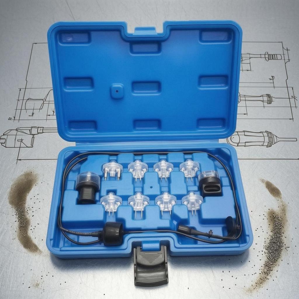 11 Pieces Automotive Petrol Injector Tester Kit Blue Hard Case