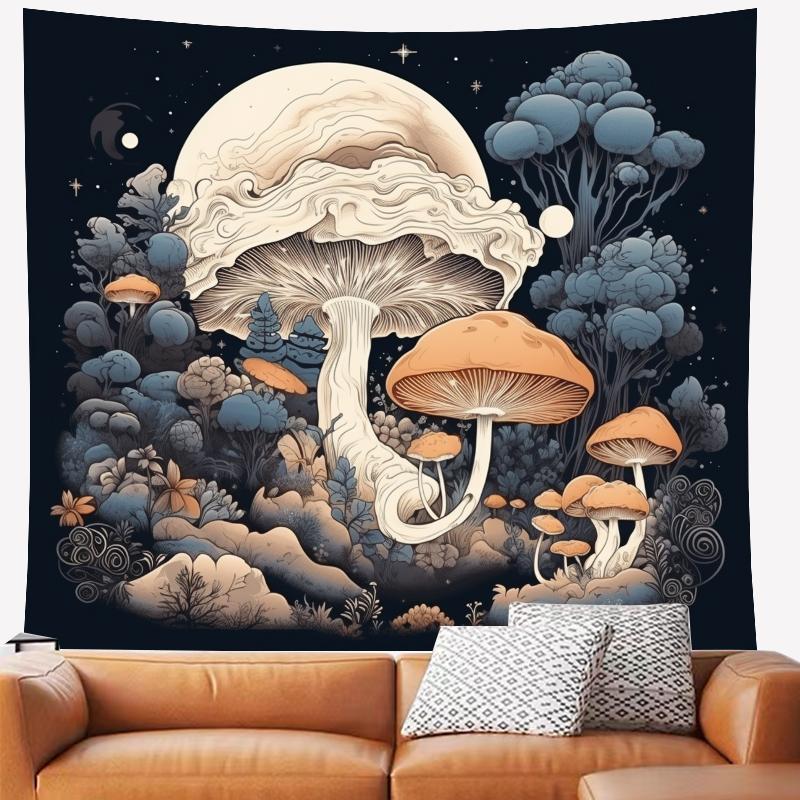 Boho Glow in the Dark Mushroom Tapestry for Living Room Bedroom Tapestry Home Wall Decor