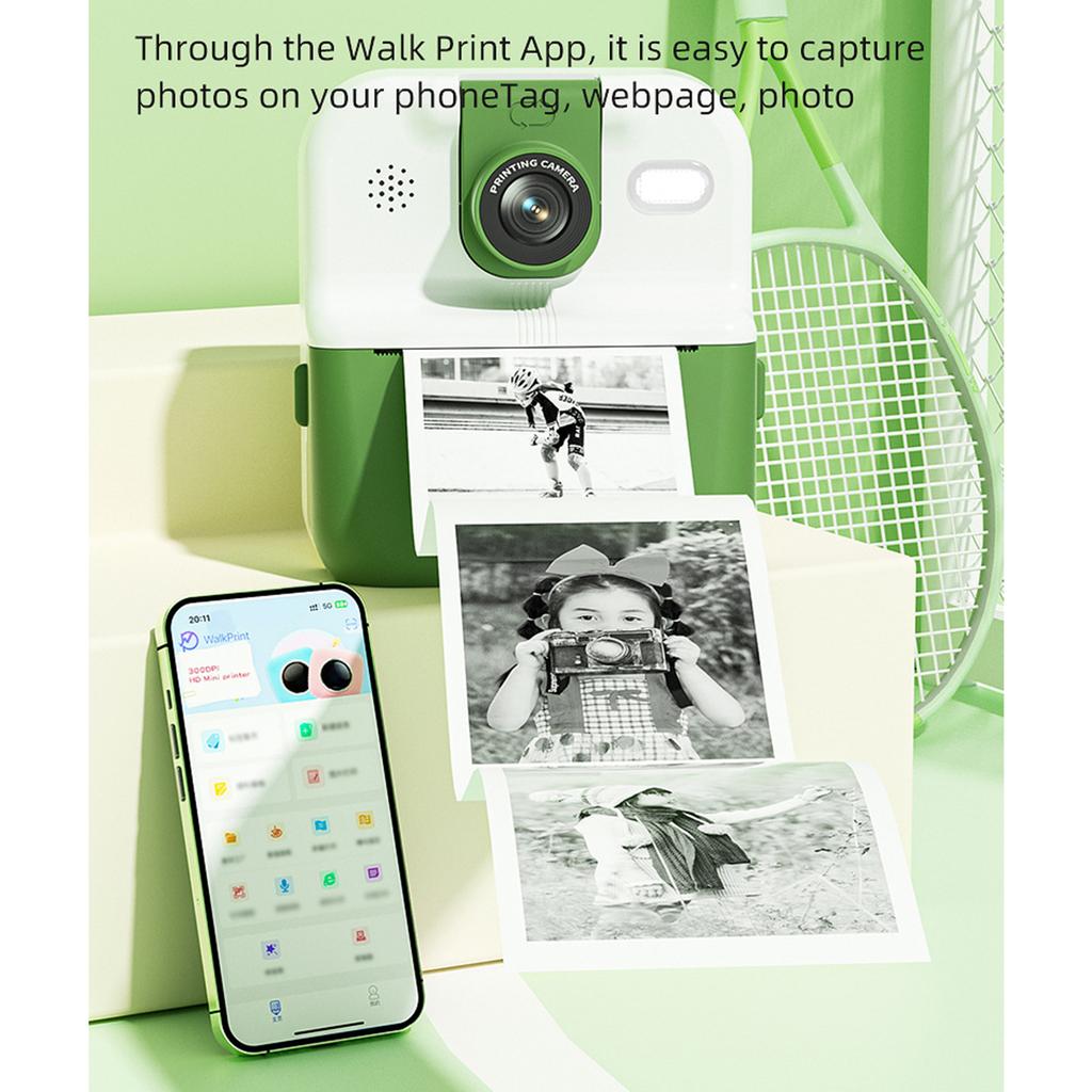 Children's Printing Camera Connects To Mobile Phone and Can Take Selfies In High Definition with Flash