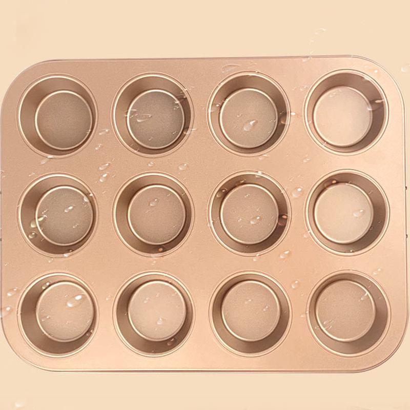 12-Cavity Gold Muffin & Donut Baking Pan