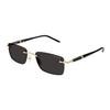 Montblanc Mirror Logo Metal Irregular Shape Sunglasses Unisex Sunglasses Black MB0344S001
