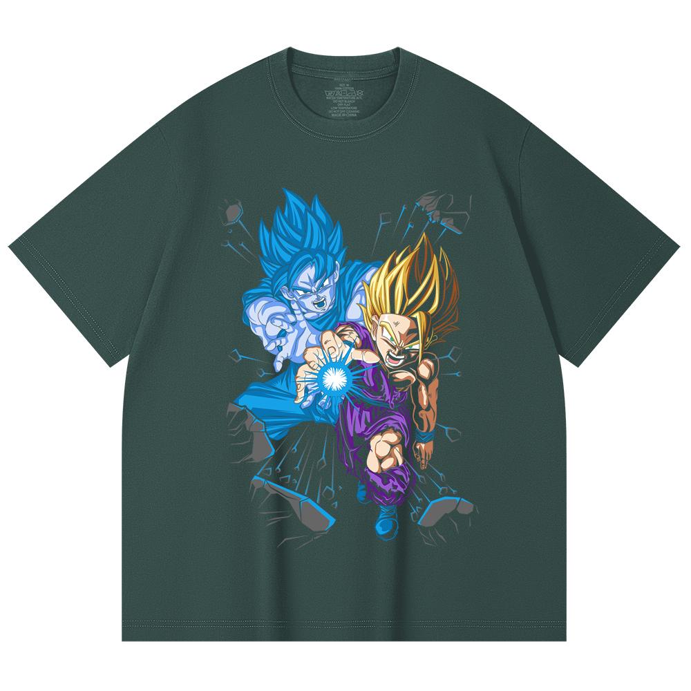 230 Gsm 100% Cotton Dragon Ball V64 Gohan Goku Print Unisex Heavy Cotton T Shirt