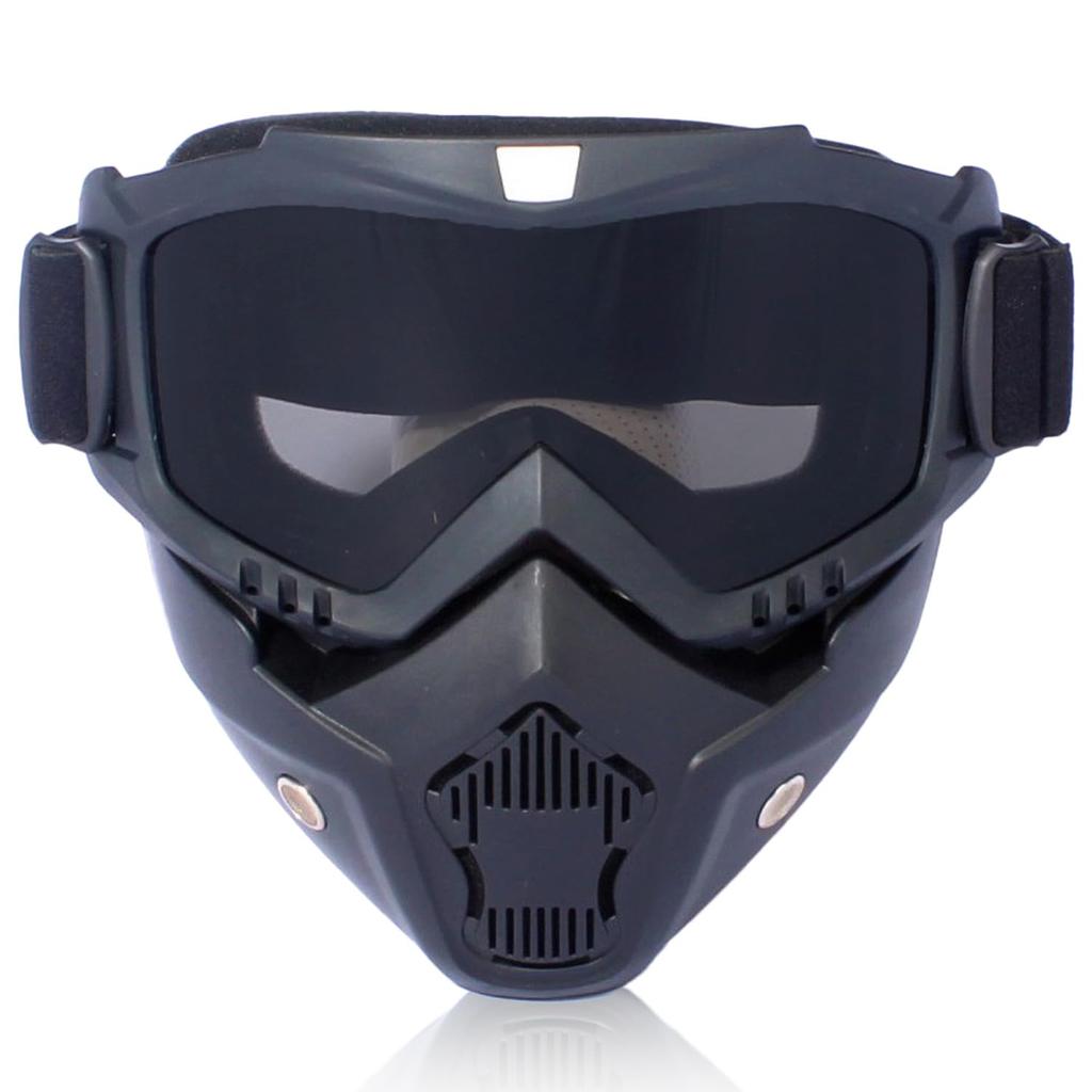 Aylara Full Face Goggles Removable Protective Waterproof UV Protection Motorcycle Motocross Touring Gray