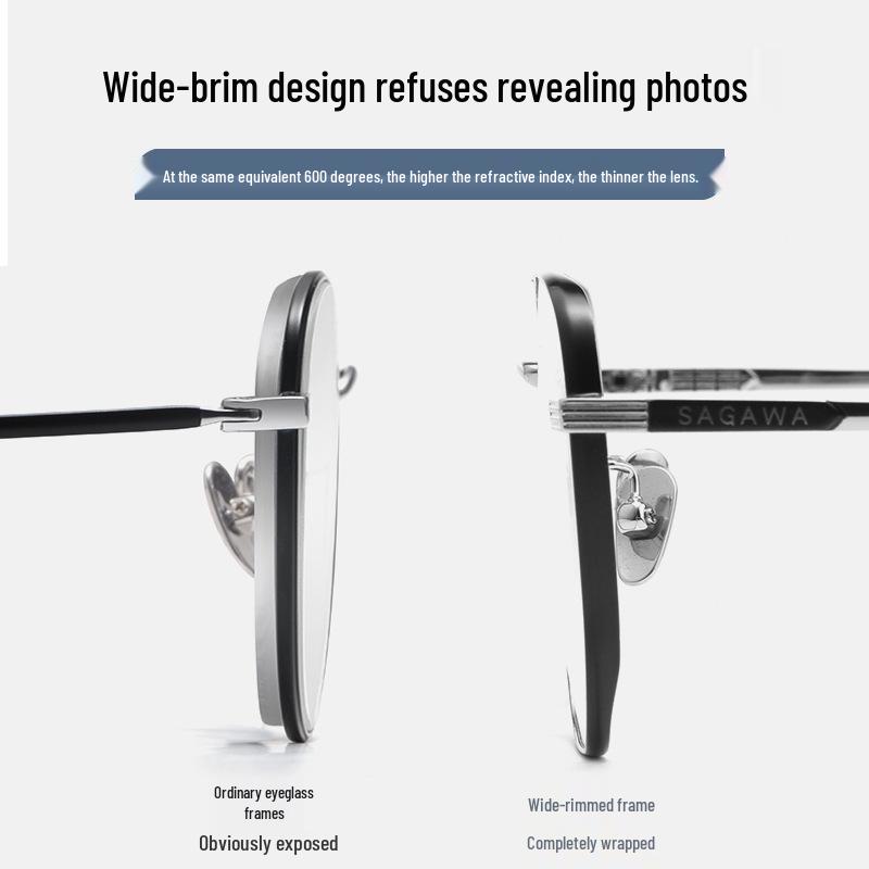 New Model 8579T Polygon Retro Pure Titanium Eyeglass Frames - Super Light Myopia Glasses, Large Frame