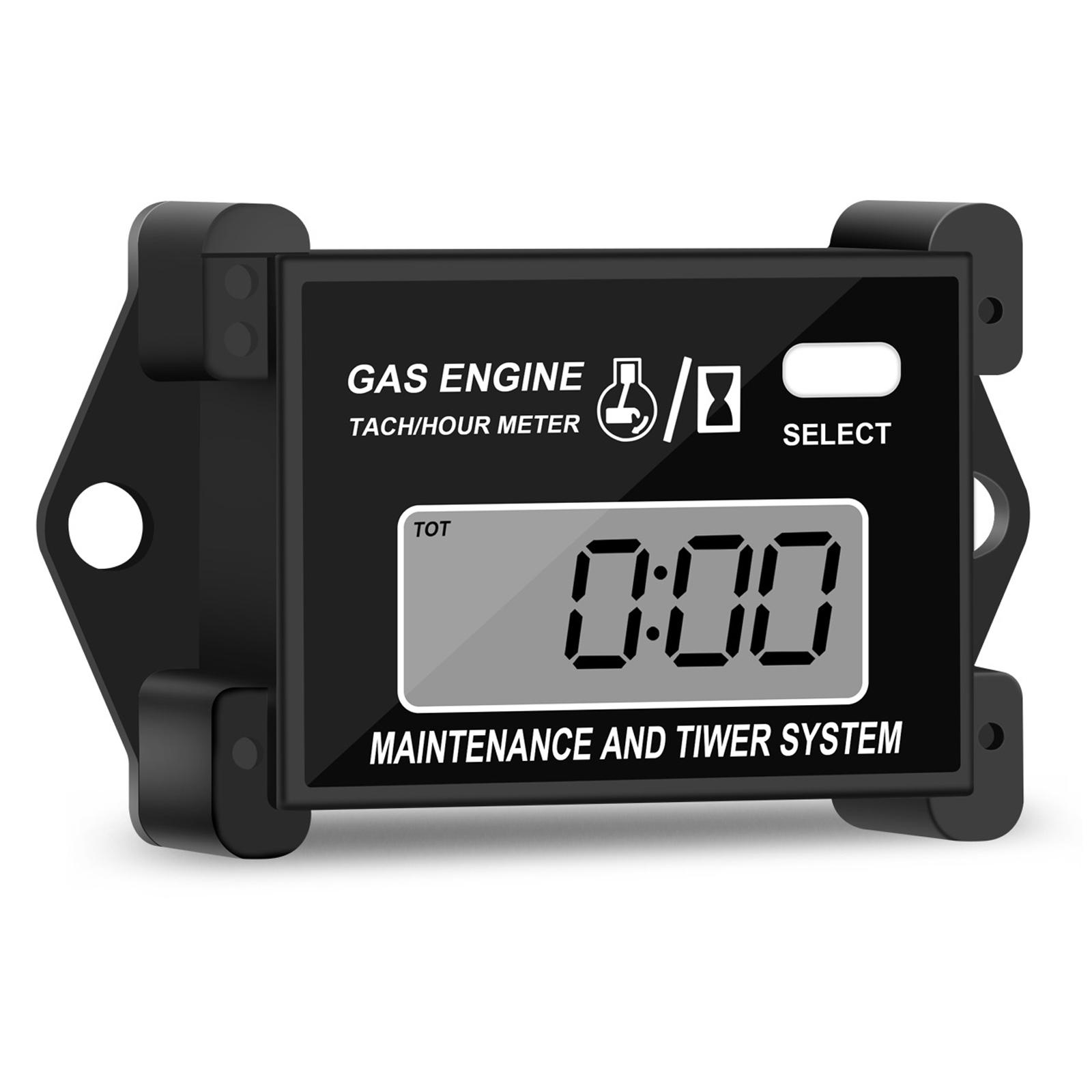 

Цифровой счетчик моточасов ЖК-дисплей тахометр счетчик оборотов для мотоцикла снегохода лыж картинга газонокосилки чёрный