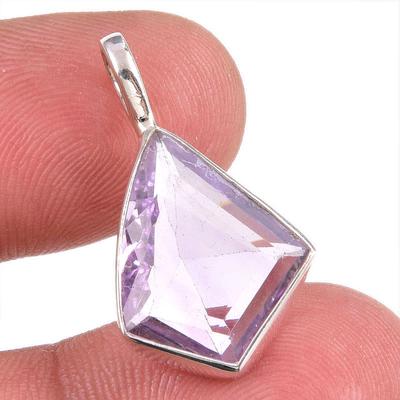 Natural Pink Amethyst Gemstone 925 Solid Sterling Silver Jewelry Pendant 1" B6P72