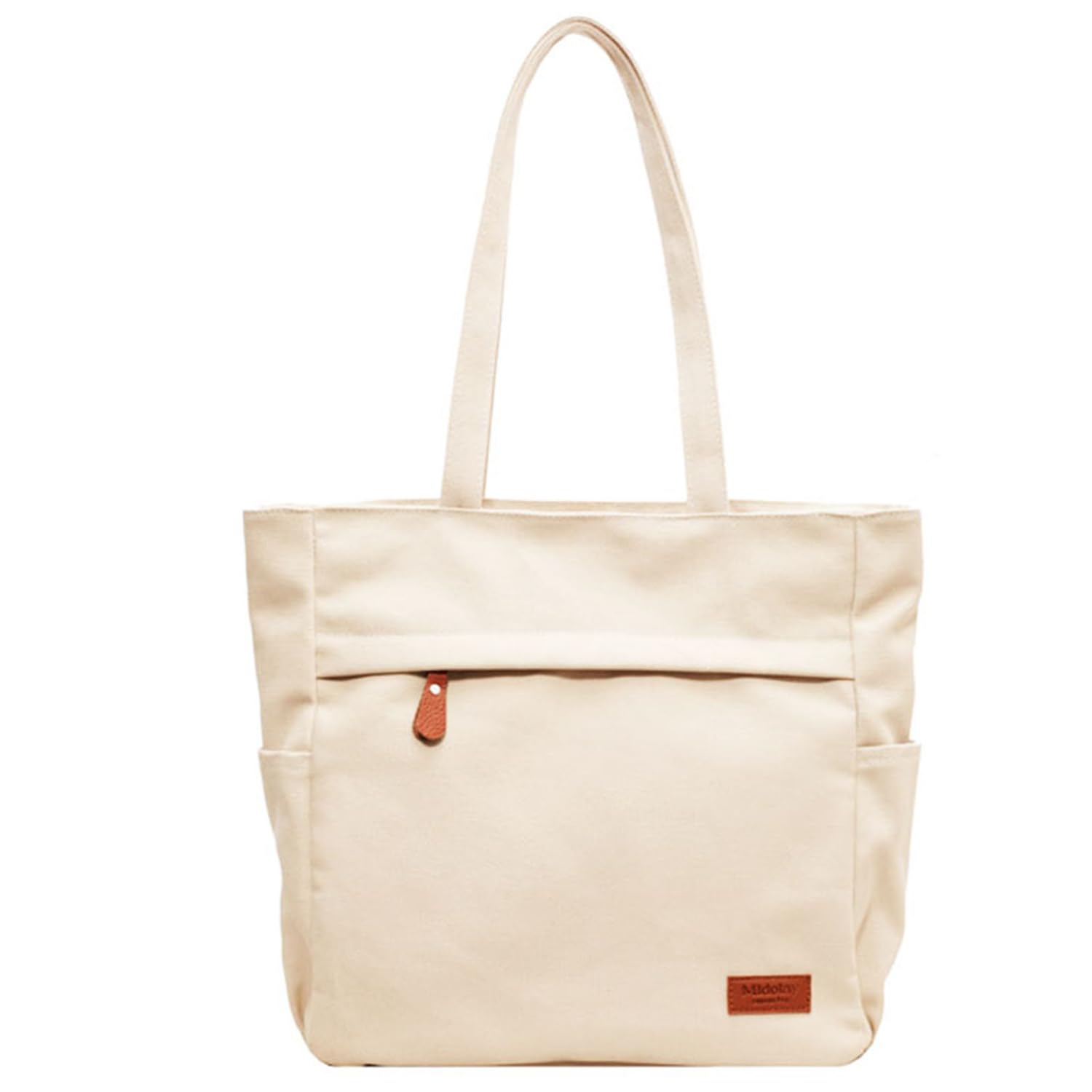 

Сумка-тоут полотняна великої місткості, не навантажує плечі, на плече, полотняна сумка-тоут формату А4, жіноча, чоловіча, однотонна, на блискавці, BB06 [YUANLIFE] (Білий) білий