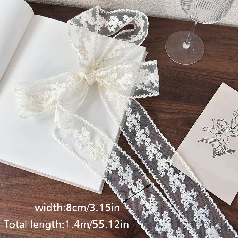 Woman Lace Scarf Neck Decoration Neck Scarf Elegant Flowers Vintage Style Head Decoration