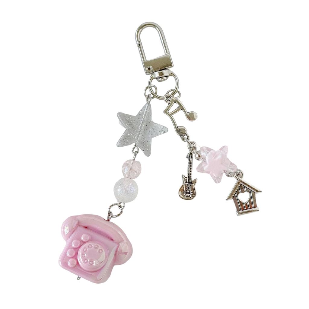 Classic Phone Shaped Key Holder Safe Edges Resin Keyring Phone Lanyard Personalized Gift For Friends Family
