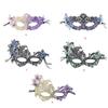 Damen Maskerade Maske mit Strasssteinen Ball Abschlussball Maske Venezianische Party Maske Halbgesichtsspitzenmaske Augenmaske Karnevalsmaske