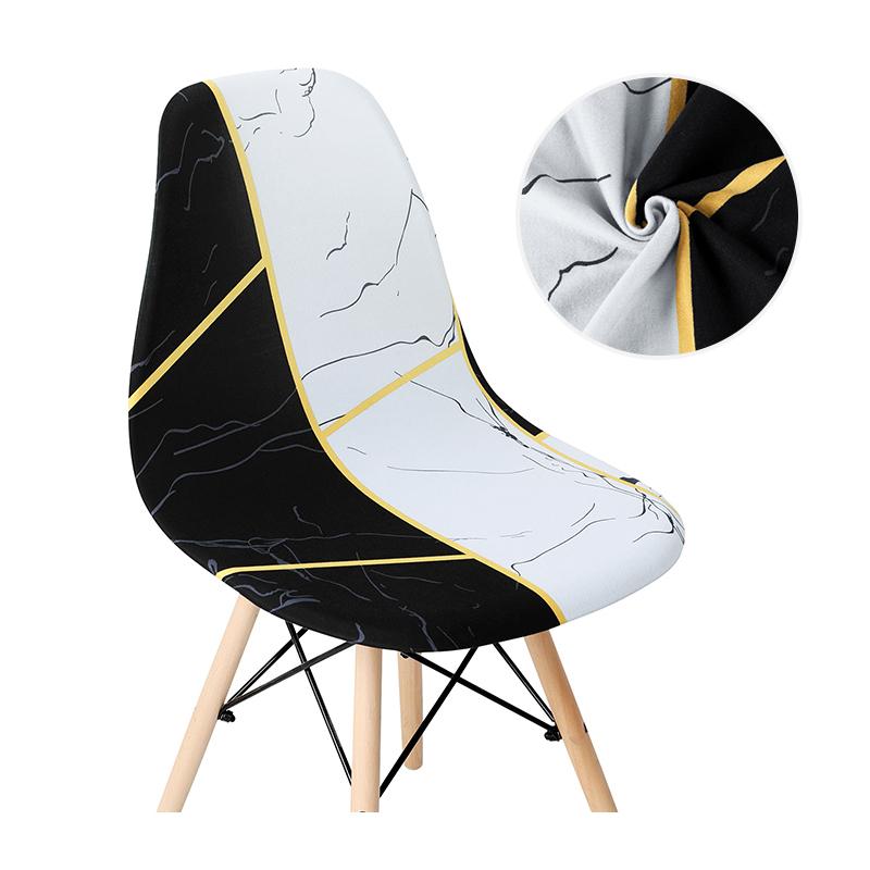 Solid Color Shell Chair Cover Stretch Cheap Short Back Chair Covers Printed Dining Seat Covers For Home Bar Hotel Party Banquet