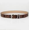 Niche Leisure Women's Leopard Print Belt Hot Girl Style Leopard Print Denim Pants with Artistic Retro Buckle Leather Belt