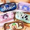 Multifunctional Compartment Pencil Case Student Large Capacity Stationeries Storage Bag Zippers Pencil Storage Pouches