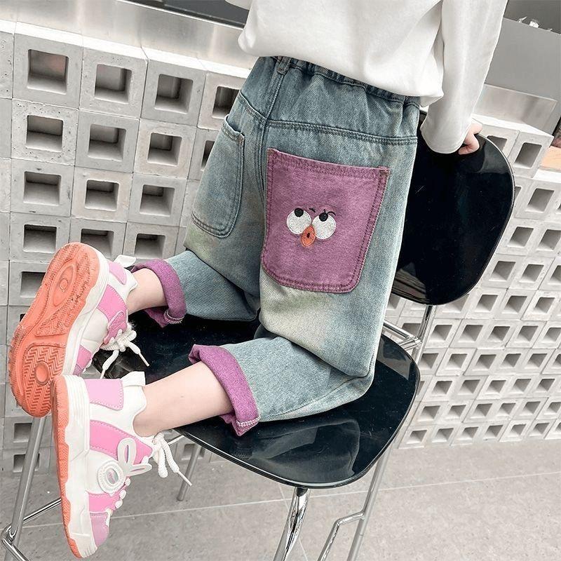 Girls' Pants Spring and Autumn Children's Jeans Versatile Pants Stylish Baby