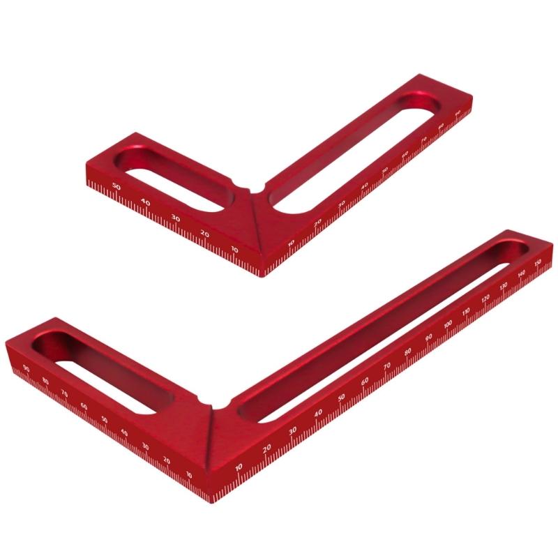Carpenter Square, L Square Right Angles Ruler,Small Pocket Aluminum Square Ruler Woodworking Height Gauges Measuring Tool