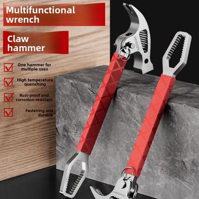 Multi Functional Sheep Horn Connected Hammer Pry Bar Nail Lifting Folding Wrench Sheep Horn Hammer Universal Woodworking Hammer